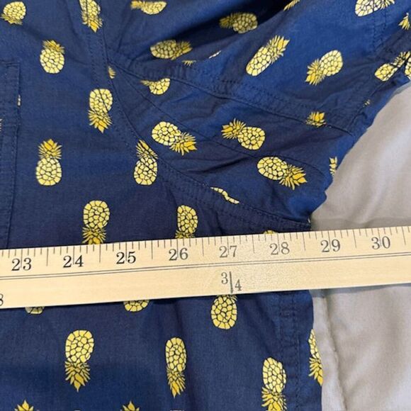 Duluth Trading Co Aloha Shirt All Over Pineapple Print Navy Blue Size 2XL - Picture 9 of 11